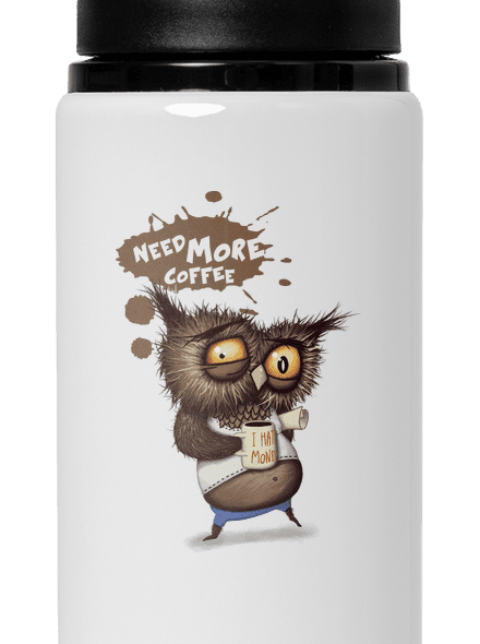 Need more coffee flaša na vodu White
