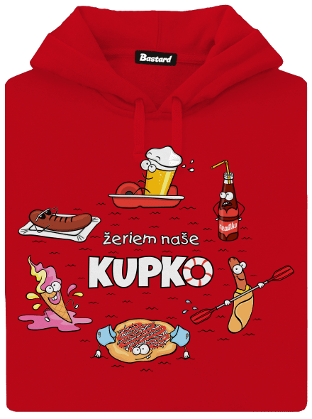 Slovenské kupko pánska mikina klokanka Red