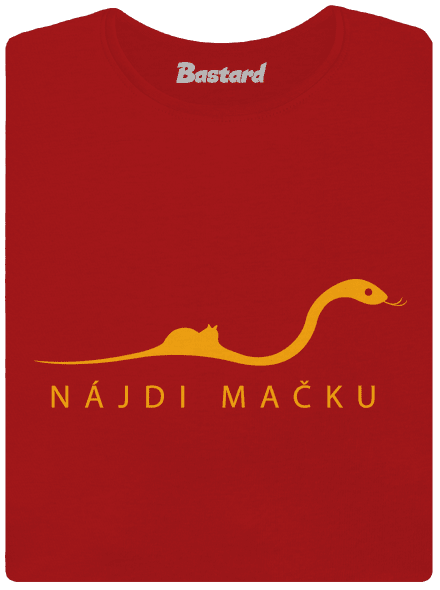 Nájdi mačku dámske tričko Red Mal