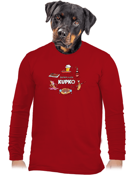 Slovenské kupko pánske dlhý rukáv Red