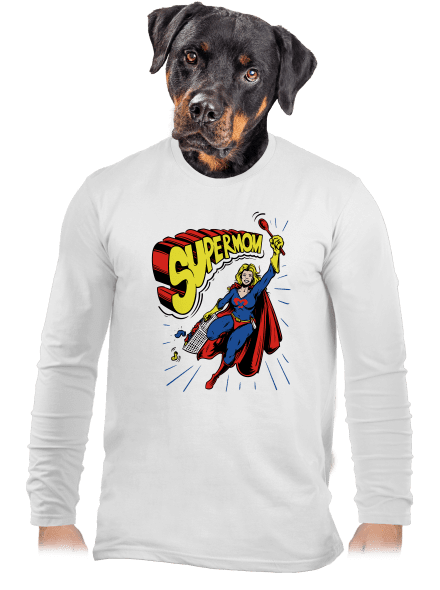 Supermom pánske dlhý rukáv White