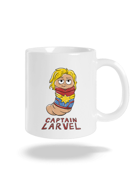 Captain Larvel klasický hrnček White