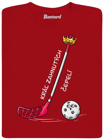 Kráľ zahnutých čepelí - florbal detské tričko Red