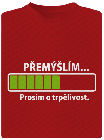 Premýšľam pánske športové tričko Red Mal