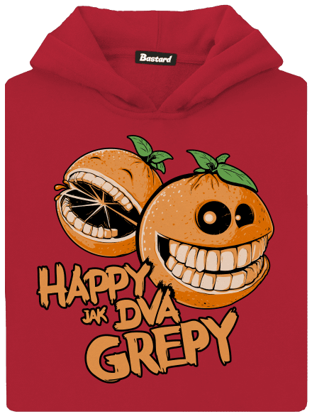 Happy grepy detská mikina klokanka Fire Red