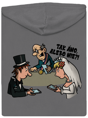 Svadobný obrad dámska mikina na zips Steel Gray