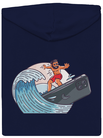 Som surfer pánska mikina na zips Navy