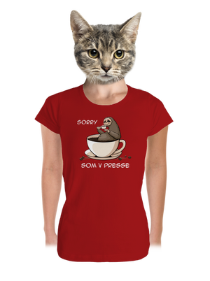 V presse dámske tričko prémium Red Mal