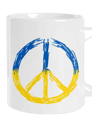 Ukrajina - Peace veľký hrnček White
