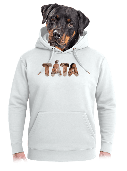 Nápis ocko z vlastných fotiek unisex mikina premium Snowwhite