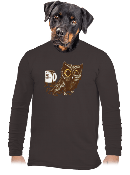 Sova na kofeínu pánske dlhý rukáv Bear Brown