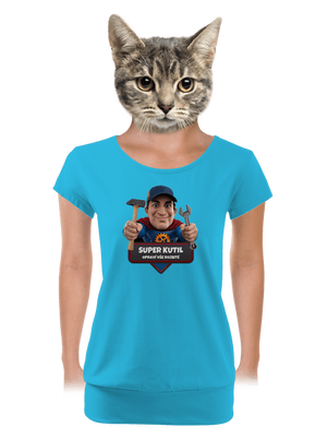 Super otec dámske tričko s lemom Blue Atol