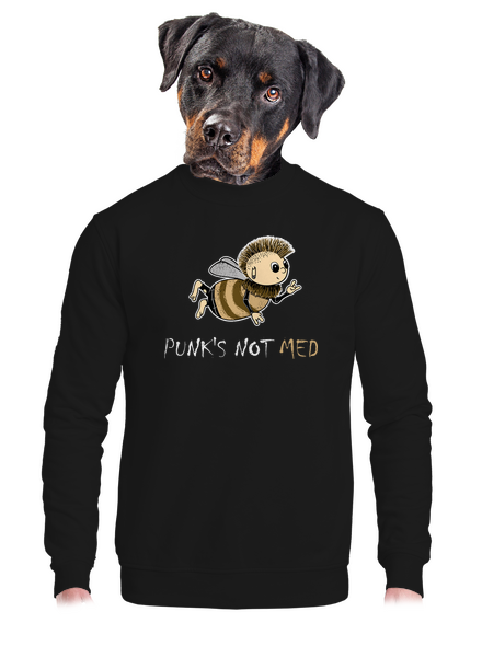 Punks Not Med unisex mikina bez kapucne Black