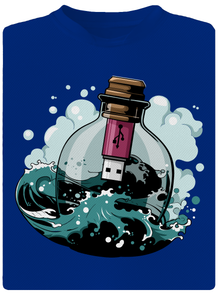 USB odkaz vo fľaši pánske športové tričko Royal Blue Mal