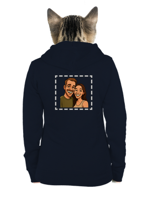 Karikatúra z vlastnej fotky dámska mikina na zips Navy Mal