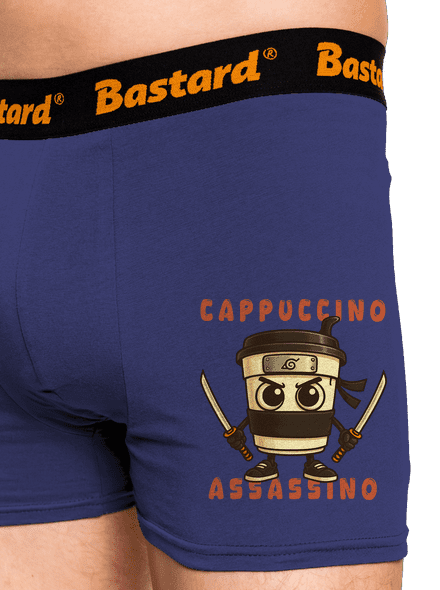 Cappuccino Assasino – Italian Brainrot boxerky Blue Navy