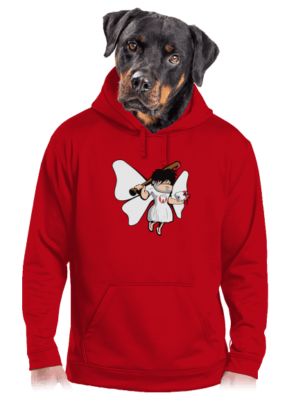 Zúbková víla pánska mikina klokanka Red