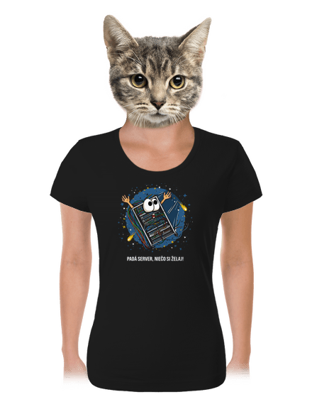 Padá server dámske tričko Black