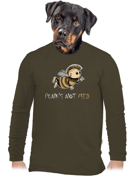 Punks Not Med pánske dlhý rukáv Urban Khaki