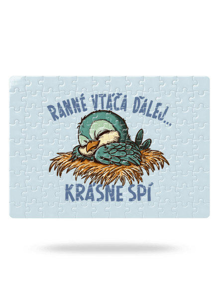 Ranné vtáča spí puzzle White