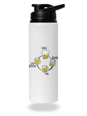 Pivné hodiny flaša na vodu White