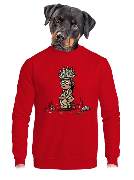 Indiánek unisex mikina bez kapucne Red