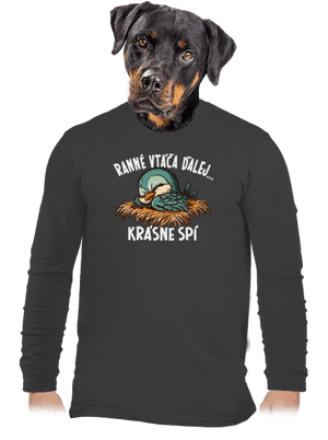 Ranné vtáča spí pánske dlhý rukáv Dark Grey