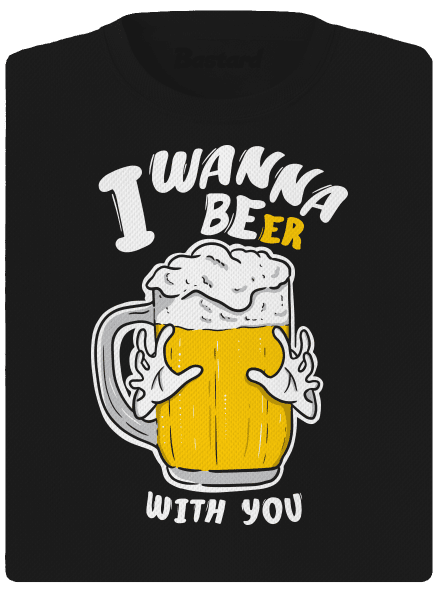 I wanna beer dámske športové tričko Black