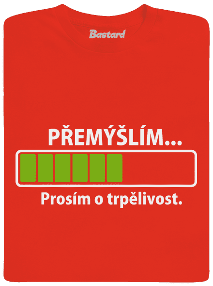 Premýšľam pánske tričko Fiery Red