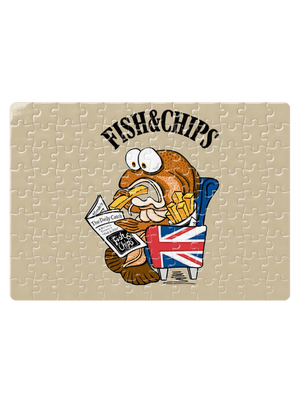 Fish and chips puzzle White