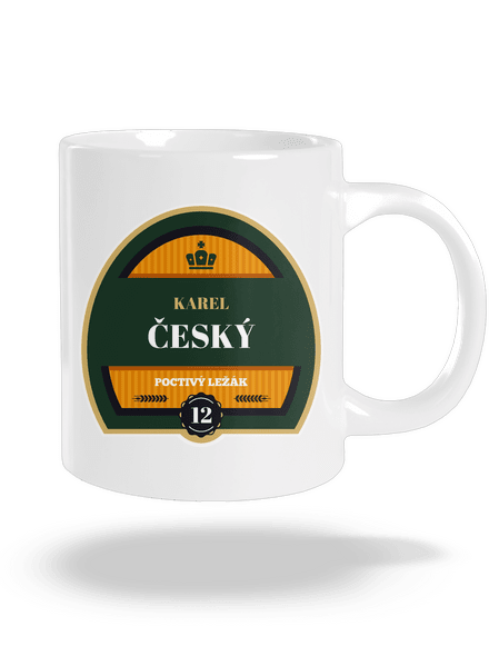 Pivná etiketa veľký hrnček White