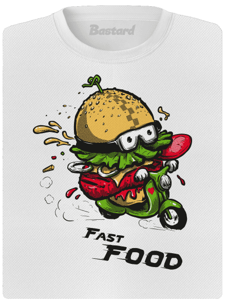 Fast Food dámske športové tričko White