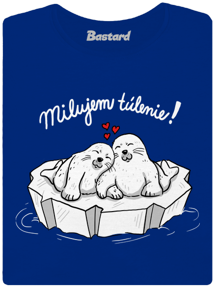 Milujem túlenie dámske tričko s lemom Royal Blue Mal
