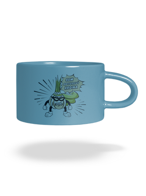 Antivirový hrdina hrnček makronka Blue Macaron