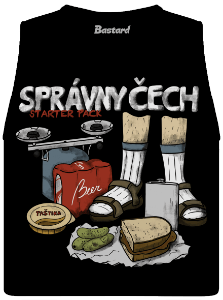 Správny Čech dámske tielko voľné Black