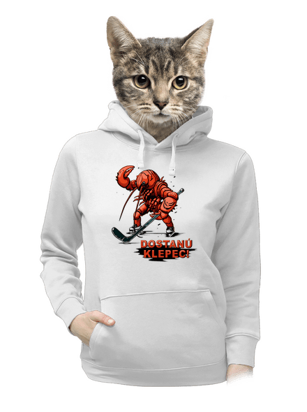 Dostanú klepec dámska mikina klokanka White