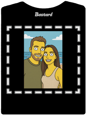 Simpsonovi z vlastnej fotky dámske tričko prémium Black