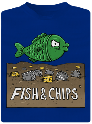 Fish and IT chips pánske športové tričko Royal Blue Mal