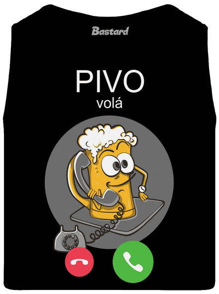 Pívo volá pánske tielko Black