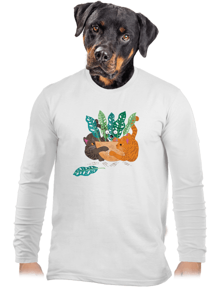 Škrabancový súboj pánske dlhý rukáv White