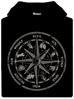 Alkoholický kompas dámska mikina klokanka Black