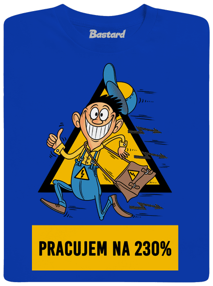 Pracujem na 230% pánske dlhý rukáv Royal Blue