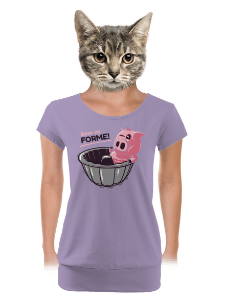 Vo forme dámske tričko s lemom Lavender