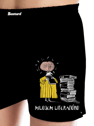 Milujem literatúru pánske trenky Black