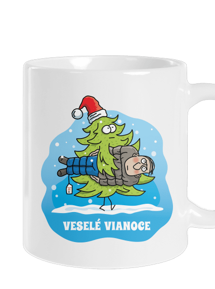 Veselé Vianoce klasický hrnček White
