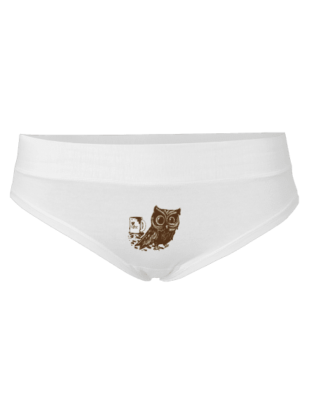 Sova na kofeínu dámske nohavičky White