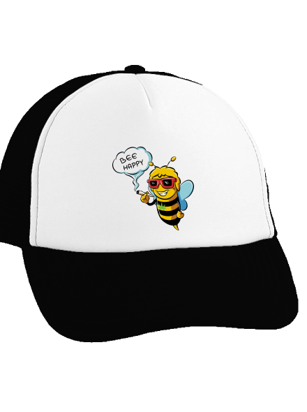 Bee happy šiltovka truckerka Black cap