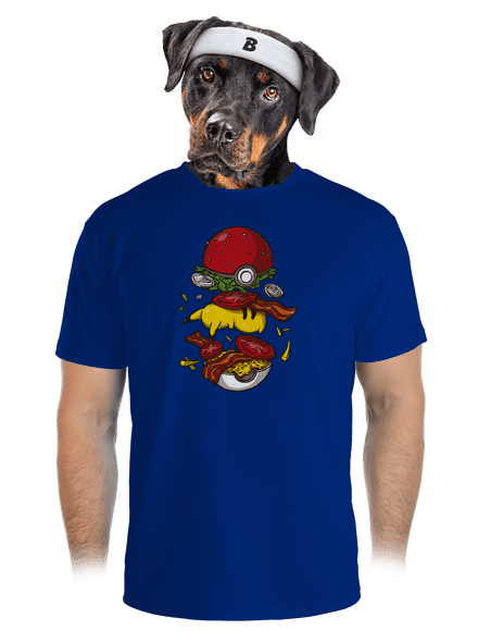 Pokémon burger pánske športové tričko Royal Blue Mal