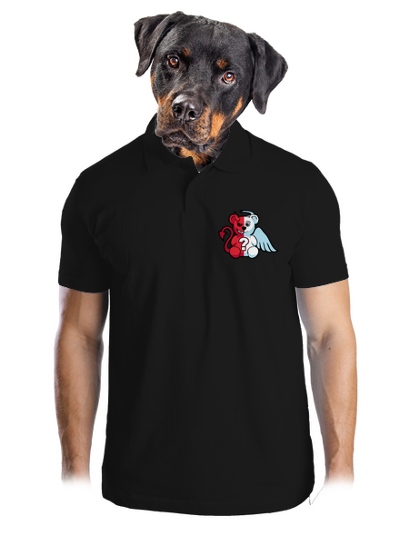 Anjel vs. diabol pánska polokošeľa Black