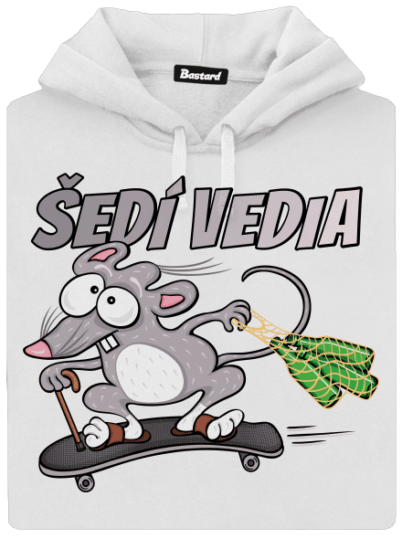 Šedí vedia - myšiak dámska mikina klokanka White